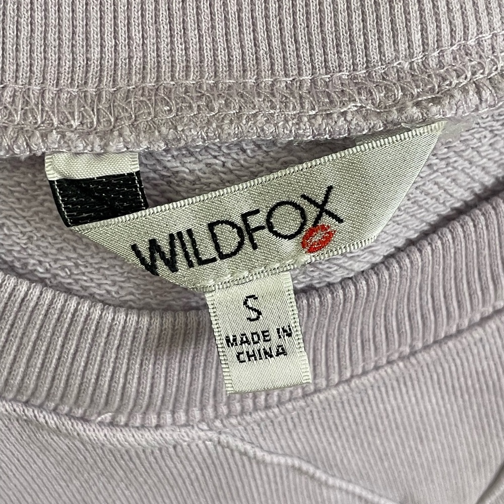 Wild fox dog loves me Lavender Cotton Sweatshirt - Picture 6 of 6